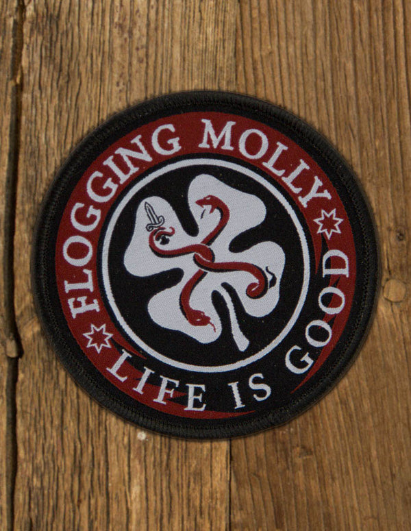 FLOGGING MOLLY "Life is Good" sew on Patch Black