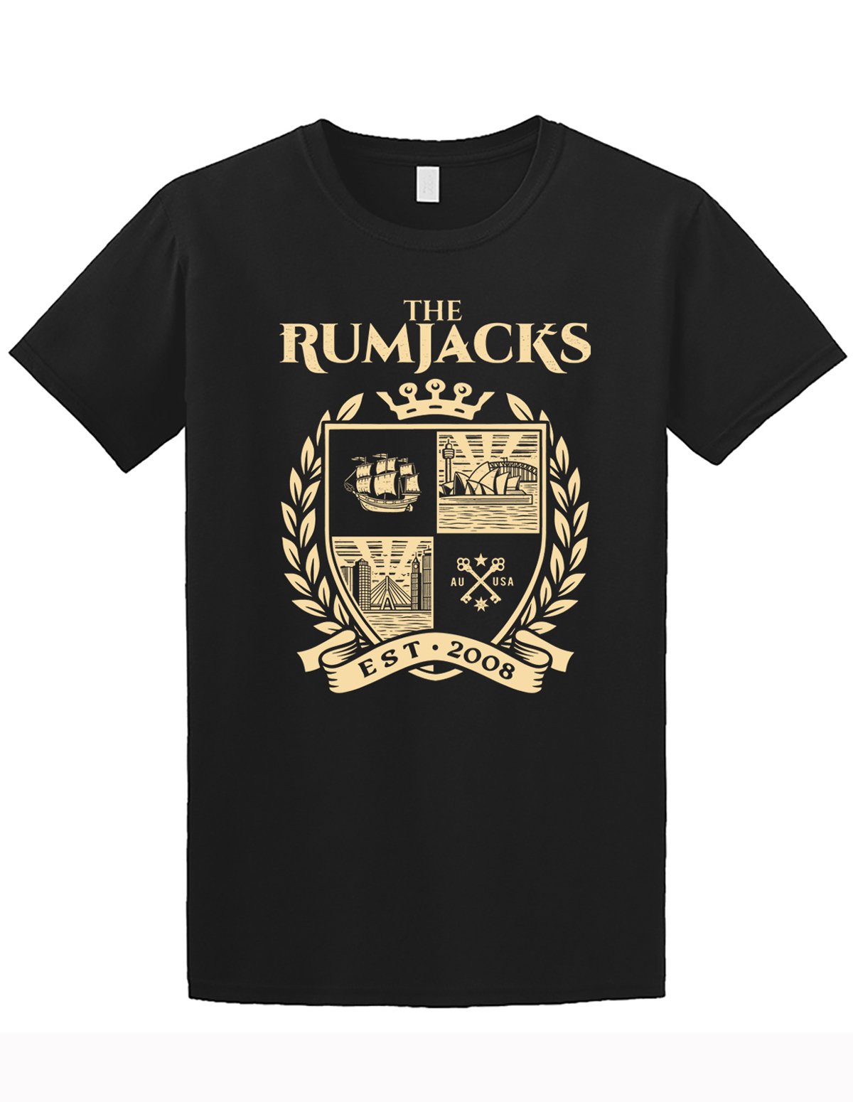 THE RUMJACKS "Badge" TShirt BLACK LoFiMerchandise