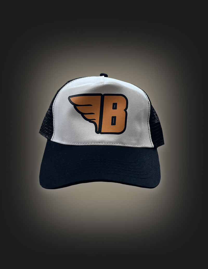 BOKASSA "B" Trucker Hat BLACK/WHITE