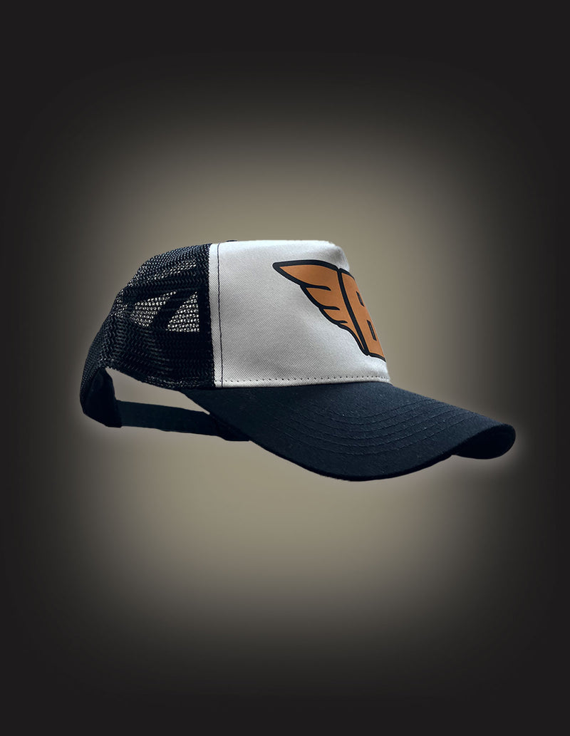 BOKASSA "B" Trucker Hat BLACK/WHITE