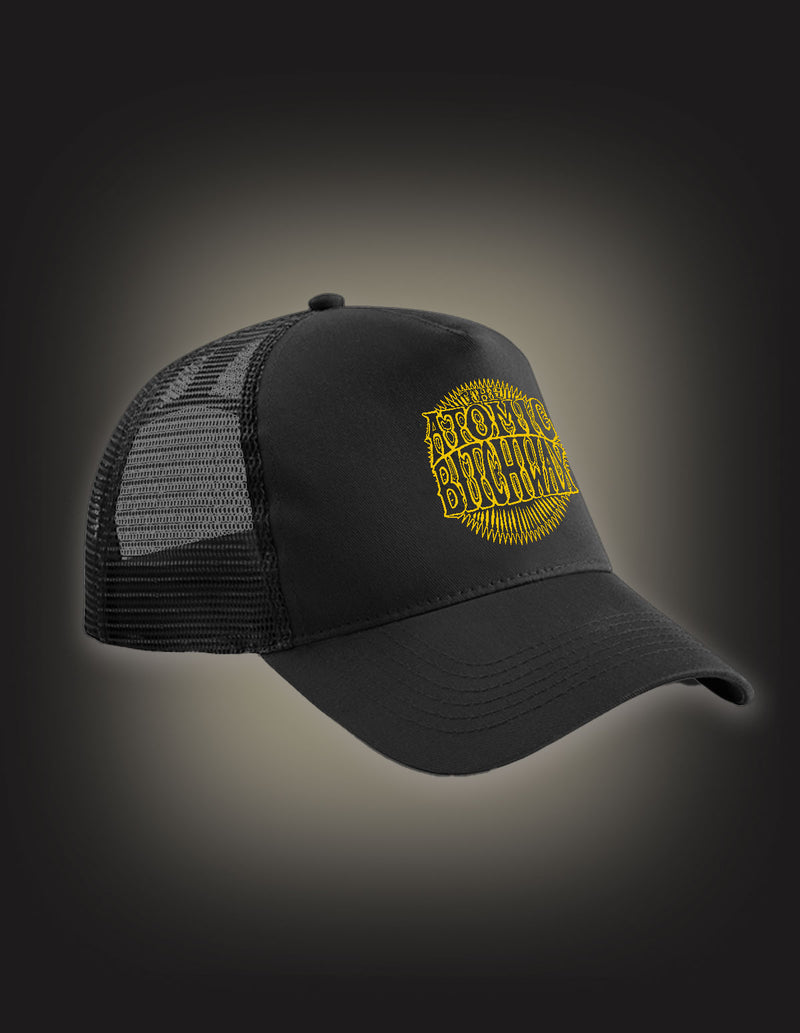 THE ATOMIC BITCHWAX "Sun Logo" Trucker Hat BLACK