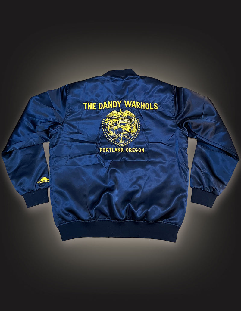 THE DANDY WARHOLS "Banana" Satin Jacket NAVY