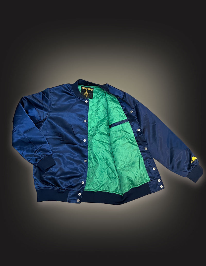 THE DANDY WARHOLS "Banana" Satin Jacket NAVY