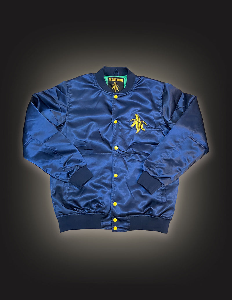 THE DANDY WARHOLS "Banana" Satin Jacket NAVY