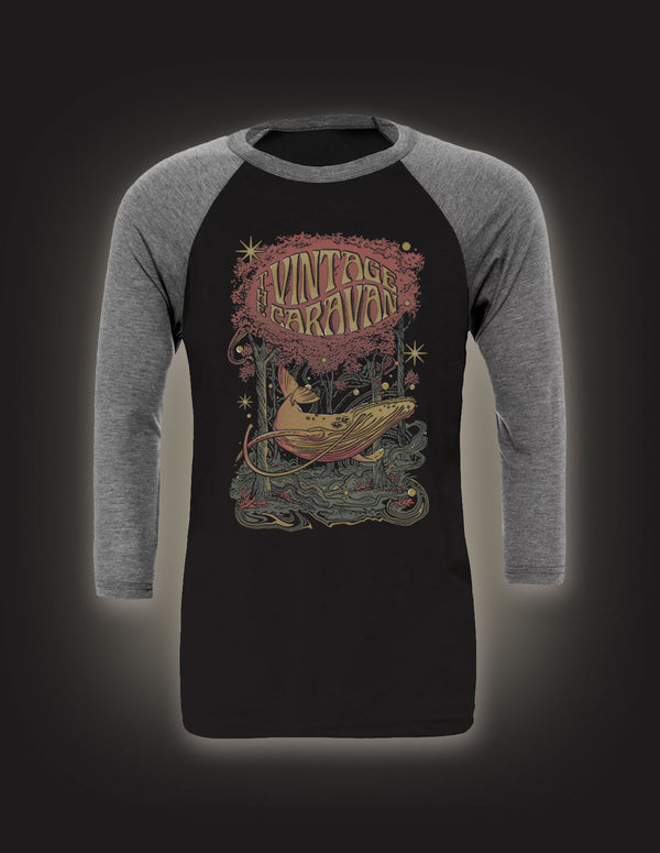 THE VINTAGE CARAVAN "Whale" Long Sleeve BLACK/GREY