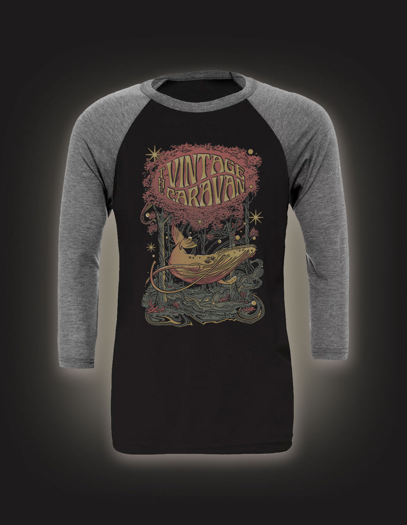 THE VINTAGE CARAVAN "Whale" Long Sleeve BLACK/GREY