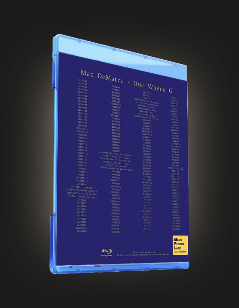 MAC DEMARCO One Wayne G" BluRay CD/DVD