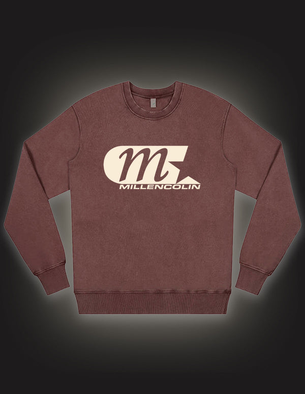 MILLENCOLIN "Classic Logo" Crewneck WASHED BURGUNDY