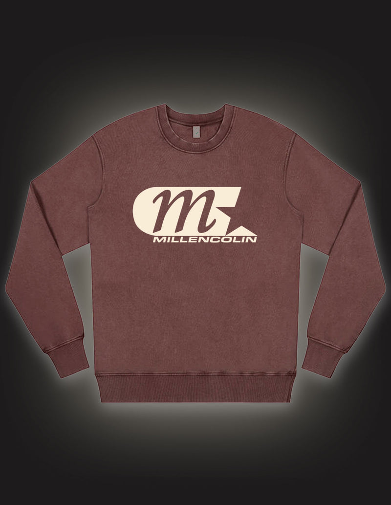 MILLENCOLIN "Classic Logo" Crewneck WASHED BURGUNDY