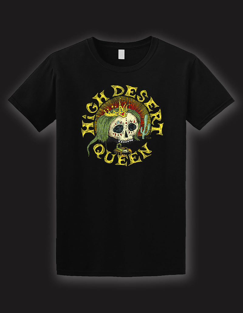 HIGH DESERT QUEEN "Queen Skull" T-Shirt BLACK