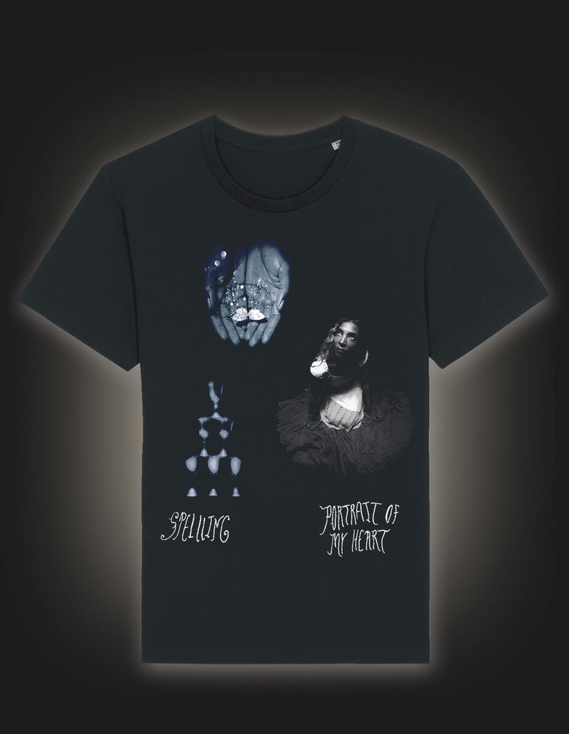SPELLLING "Portrait Of My Heart" T-Shirt BLACK