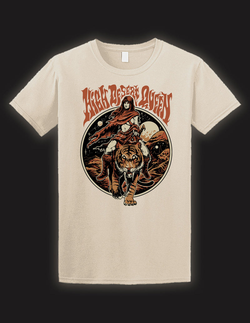 HIGH DESERT QUEEN "Tiger Queen" T-Shirt SAND WHITE
