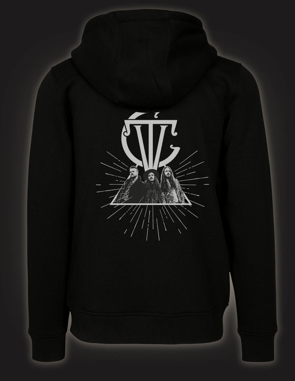 THE VINTAGE CARAVAN "Portals" Zip Hooded Sweatshirt BLACK
