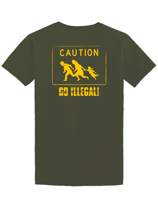 NO FUN AT ALL "Illegal" T-Shirt FORREST GREEN