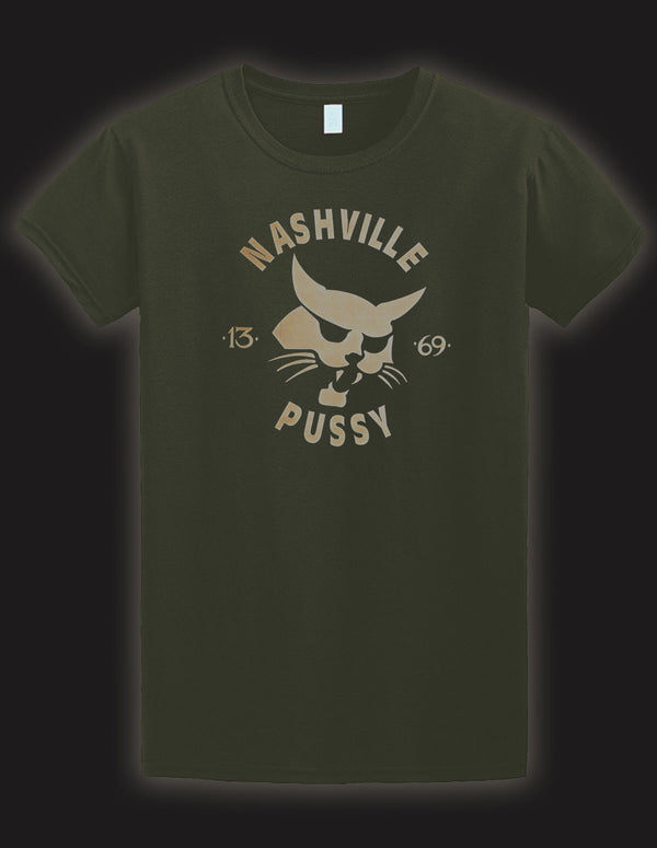 NASHVILLE PUSSY "Pussycat" T-Shirt MILITARY GREEN