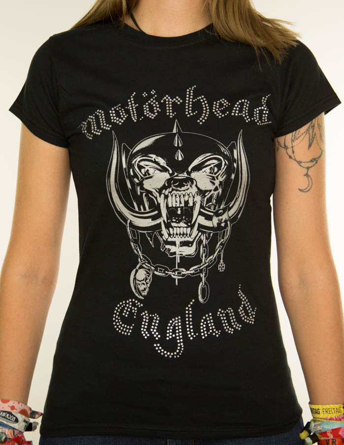 MOTÖRHEAD "england diamante" Girlie-Shirt BLACK