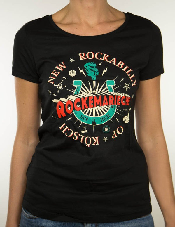 ROCKEMARIECHE "logo" Girlie-Shirt BLACK