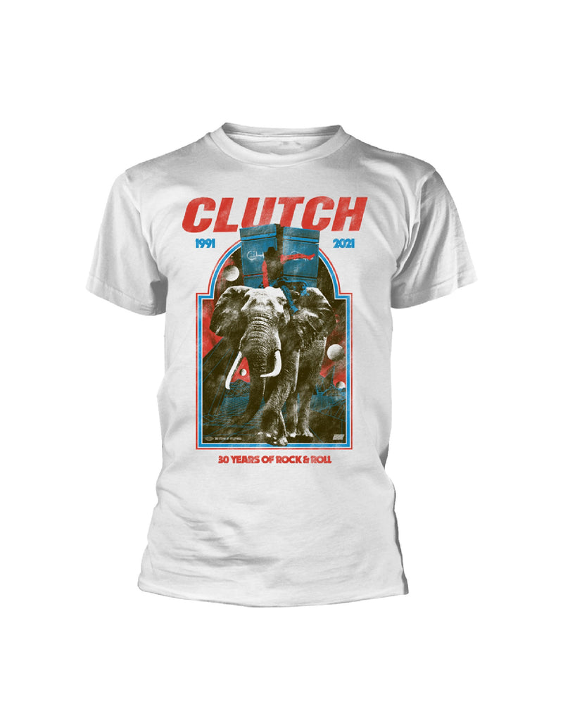 CLUTCH "Elephant 30 yrs" T-Shirt WHITE
