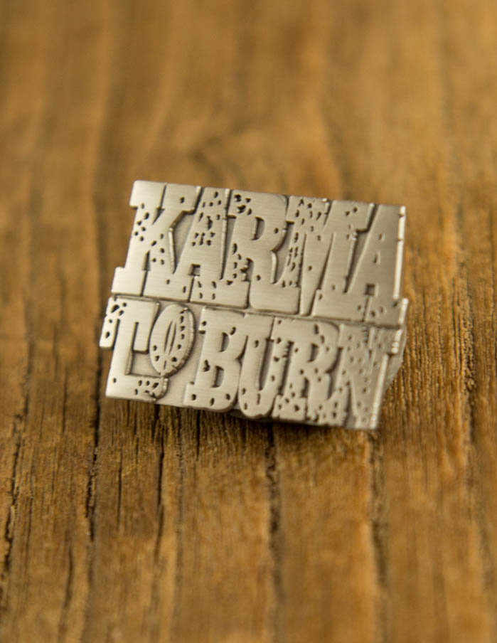 KARMA TO BURN "logo antique silver" Pin