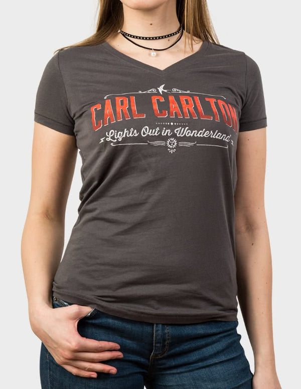 CARL CARLTON "Lights Out in Wonderland" Girlie Shirt ANTHRACITE