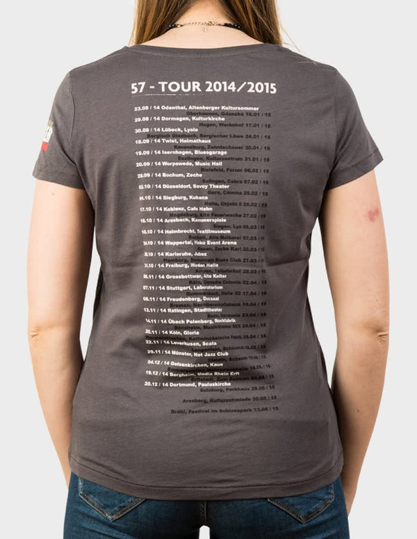 KLAUS MAJOR HEUSER BAND "57-Tour" Girlie Shirt CHARCOAL