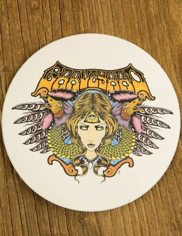 GRAVEYARD "Lady Rooster" Sticker WHITE