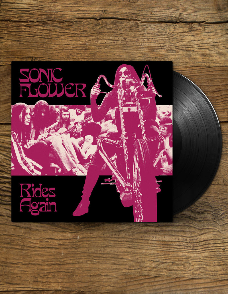 SONIC FLOWER "Rides again" PINK Cover Edition LP BLACK