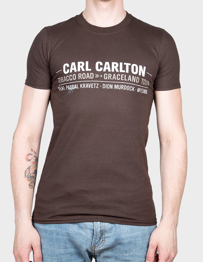 CARL CARLTON "Tobacco Road" T-Shirt BROWN
