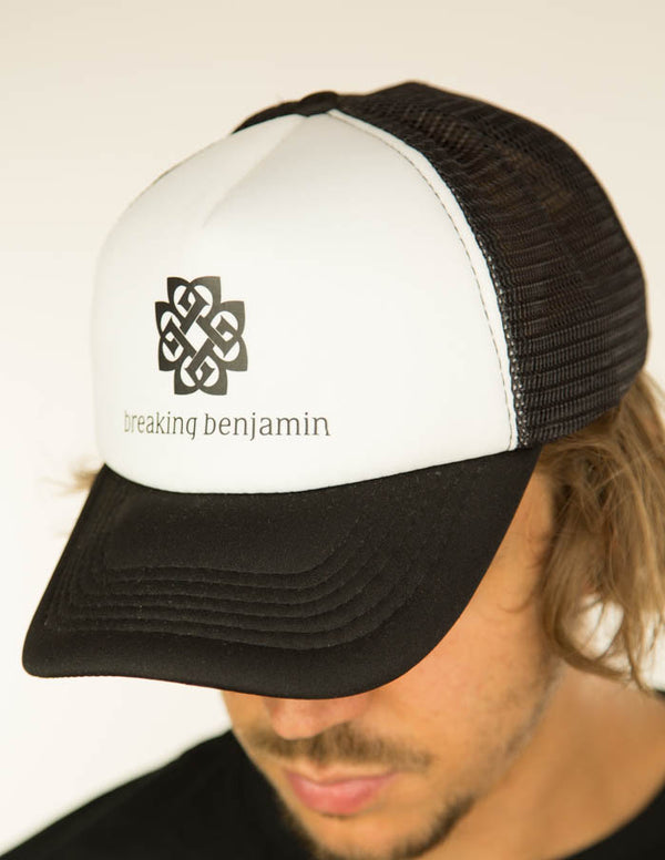 BREAKING BENJAMIN "Logo" Trucker Cap WHITE/BLACK