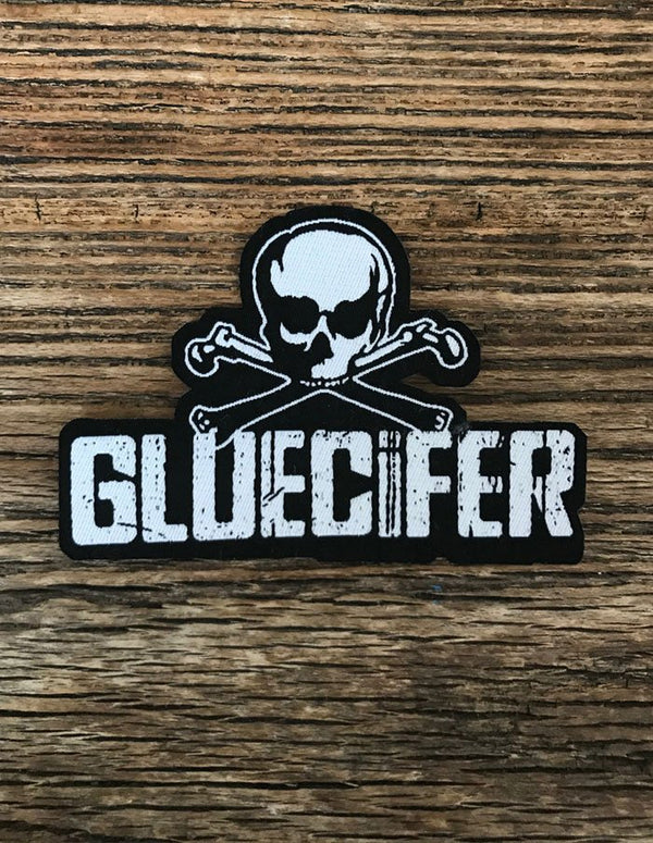 GLUECIFER “Skull Logo” Cut-Out Patch BLACK