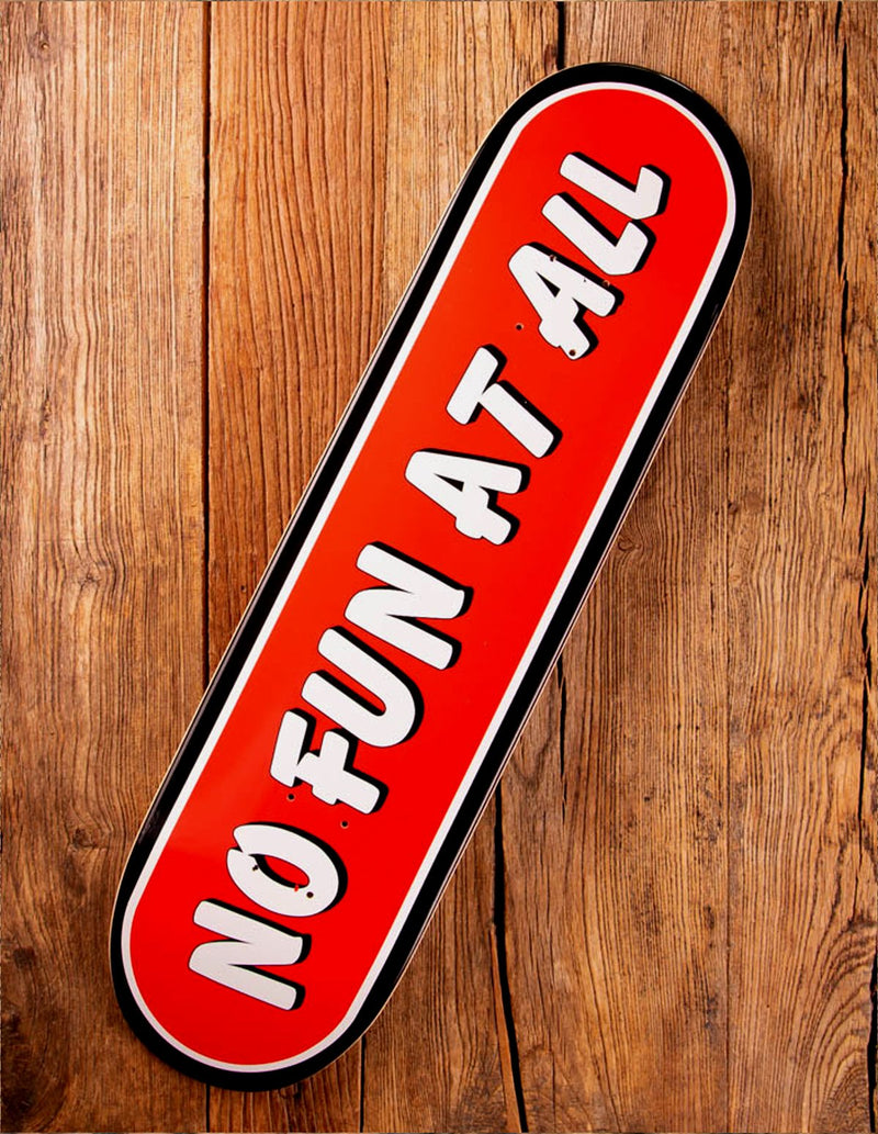 NO FUN AT ALL "Logo" Skate Deck RED/WHITE