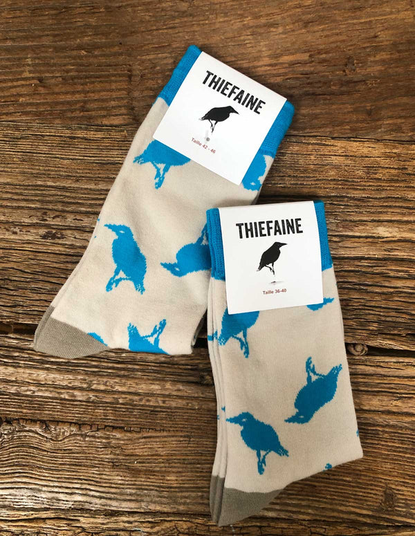THIEFAINE "Corbeau" Socks GREY-BLUE