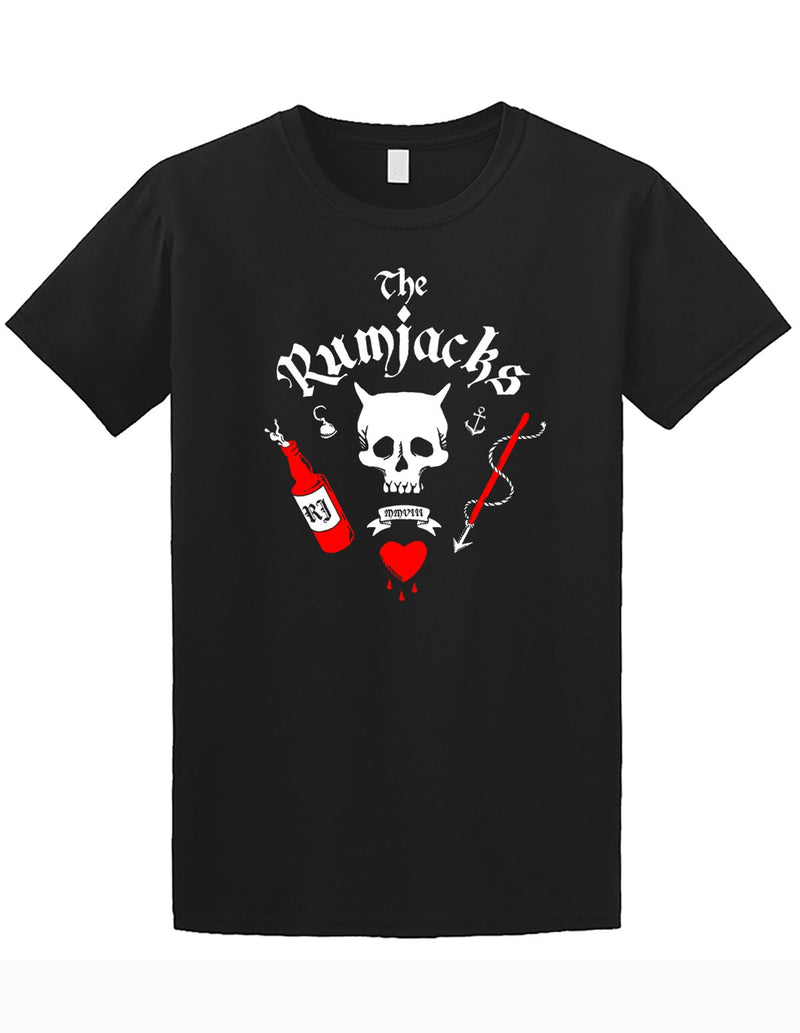 THE RUMJACKS "Black Beard's Skull" T-Shirt BLACK